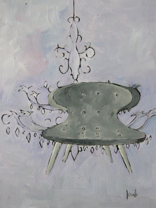 greycontemporarychaise+chandelier